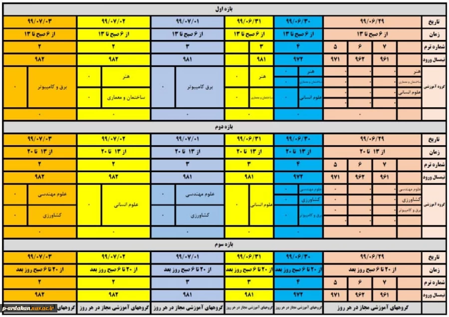 زمانبندی و نکات حائز اهمیت حذف و اضافه 991 2